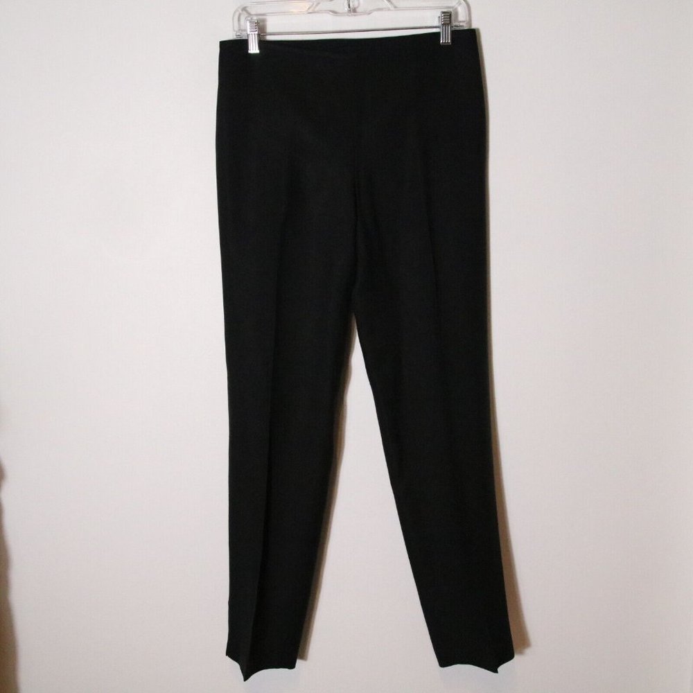 J Mclaughlin 100% Silk Pants Size 4 Black Straight Leg‎ Career Work Classic